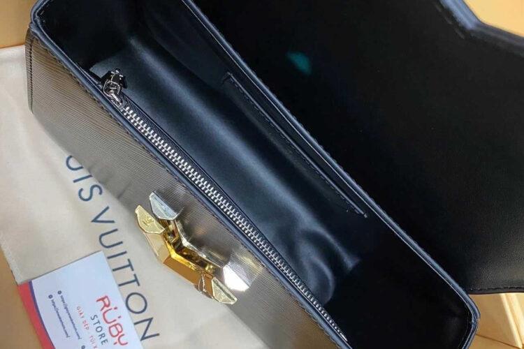 túi LV Twist MM Flower Gold Silver Logo M24044 Black Epi