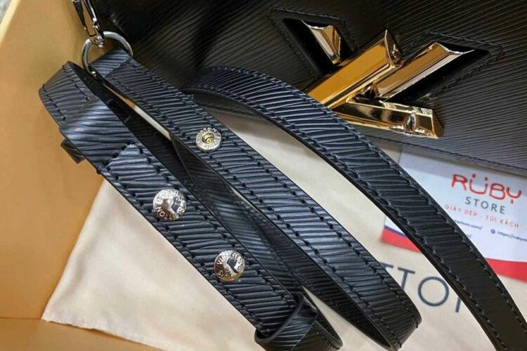 túi LV Twist MM Flower Gold Silver Logo M24044 Black Epi