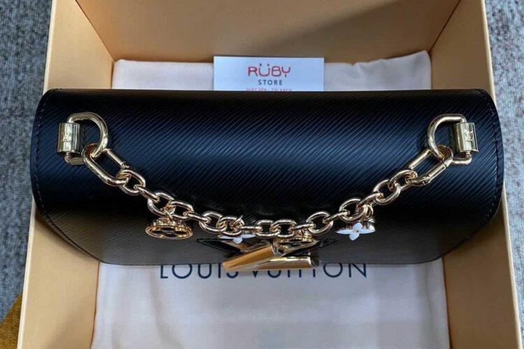 túi LV Twist MM Monogram Flower Charm M11723 Black Epi đen