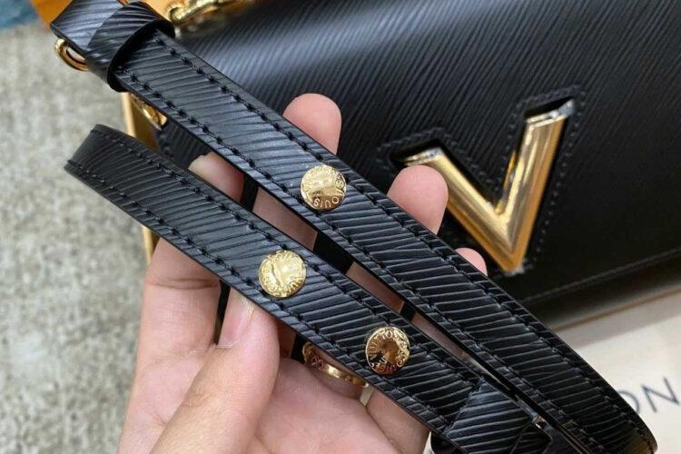 túi LV Twist MM Monogram Flower Charm M11723 Black Epi đen