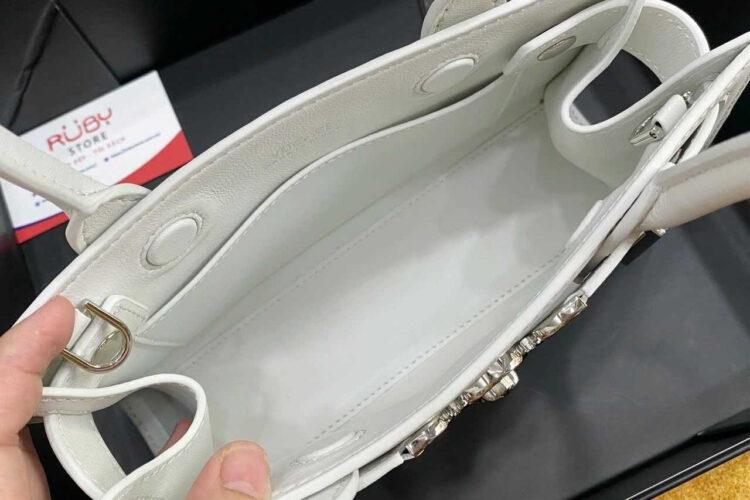 túi Versace Medusa 95 Small Tote Bag White SHW trắng khóa bạc