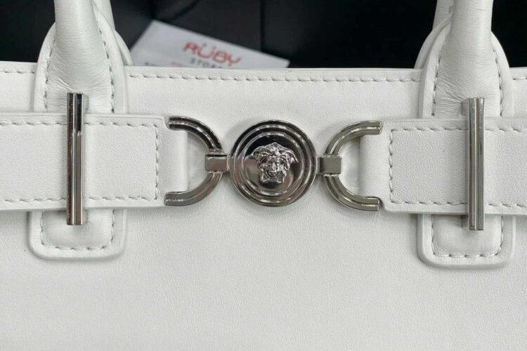 túi Versace Medusa 95 Small Tote Bag White SHW trắng khóa bạc