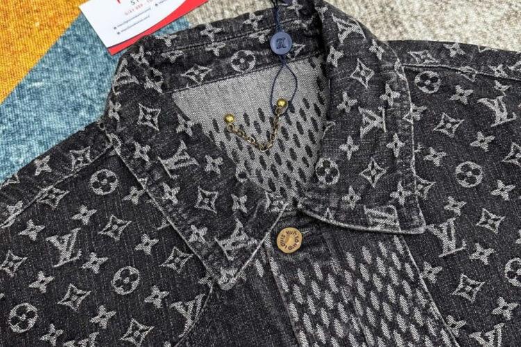 Áo LV x Nigo Monogram Denim Jacket Black Grey Màu đen Xám