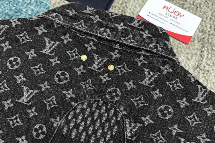 Áo LV x Nigo Monogram Denim Jacket Black Grey Màu đen Xám