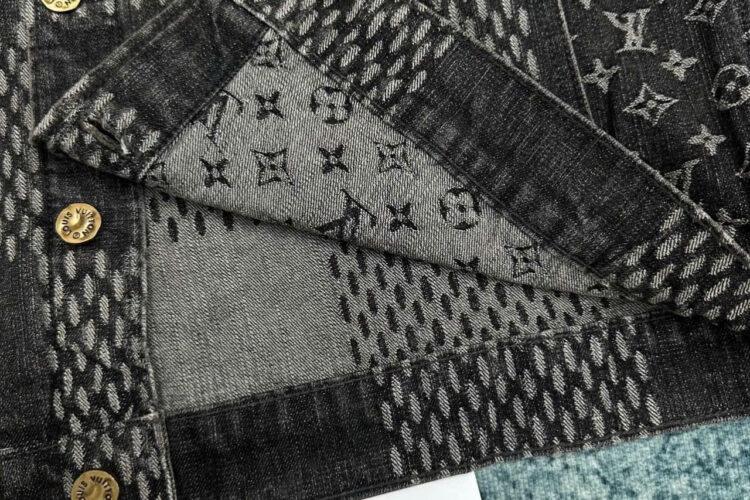 Áo LV x Nigo Monogram Denim Jacket Black Grey Màu đen Xám