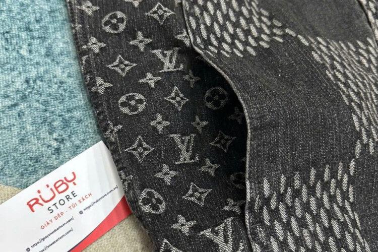 Áo LV x Nigo Monogram Denim Jacket Black Grey Màu đen Xám