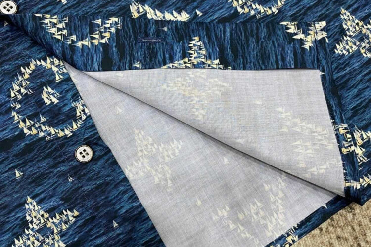 Áo Sơ Mi LV Printed Monogram Short-Sleeved Shirt Blue Ocean