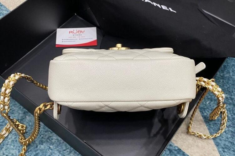 Ba Lô CN 22 Melody Backpack White Caviar GHW 20CM