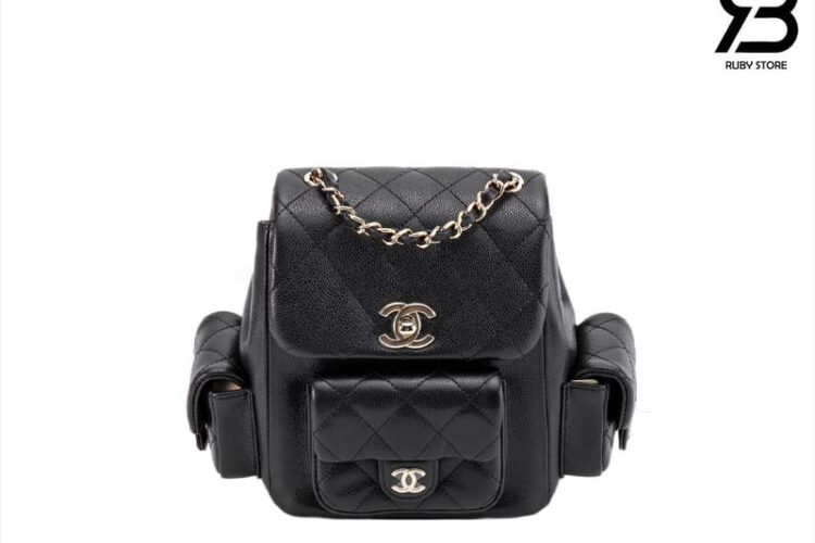 Ba Lô CN 23-24FW Duma Backpack Black Caviar GHW Màu đen