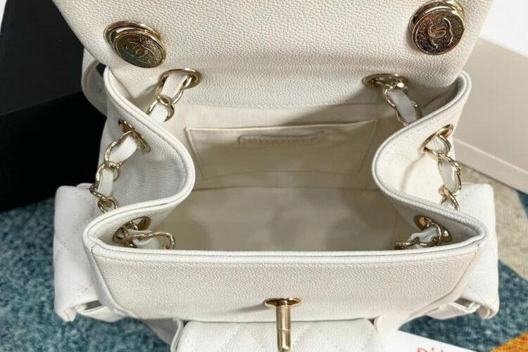 Ba Lô CN 23-24FW Duma Backpack White Caviar GHW Màu Trắng Best Pháp