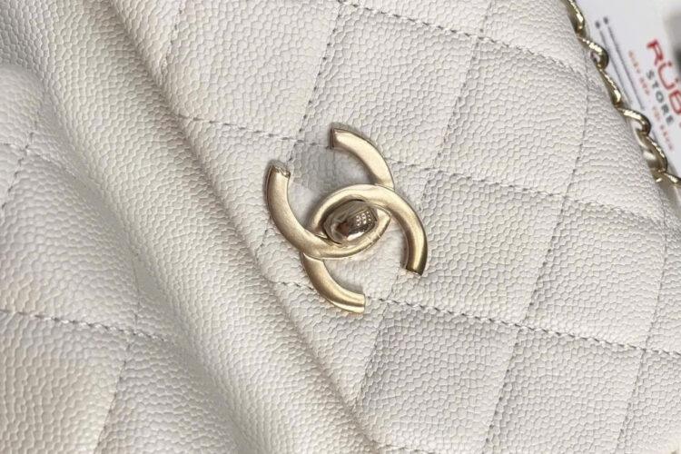Ba Lô CN 23-24FW Duma Backpack White Caviar GHW Màu Trắng Best Pháp