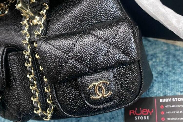 Ba Lô CN 23SS Mini Duma Backpack Black Caviar GHW Màu đen