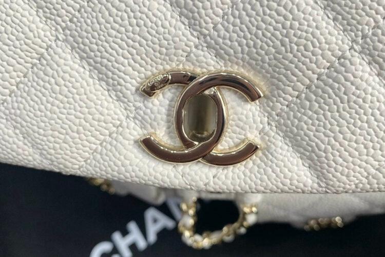 Ba Lô CN 23SS Mini Duma Backpack White Caviar GHW Màu Trắng