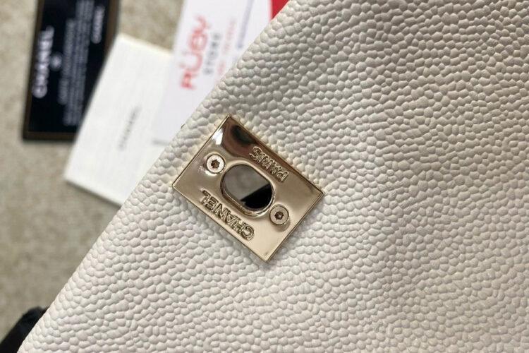 Ba Lô CN 23SS Mini Duma Backpack White Caviar GHW Màu Trắng