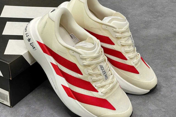 Giày Adizero EVO SL Off White Better Scarlet kem sọc đỏ