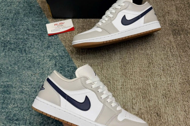 Giày Air Jordan 1 Low Georgetown Màu Xám Trắng Xanh