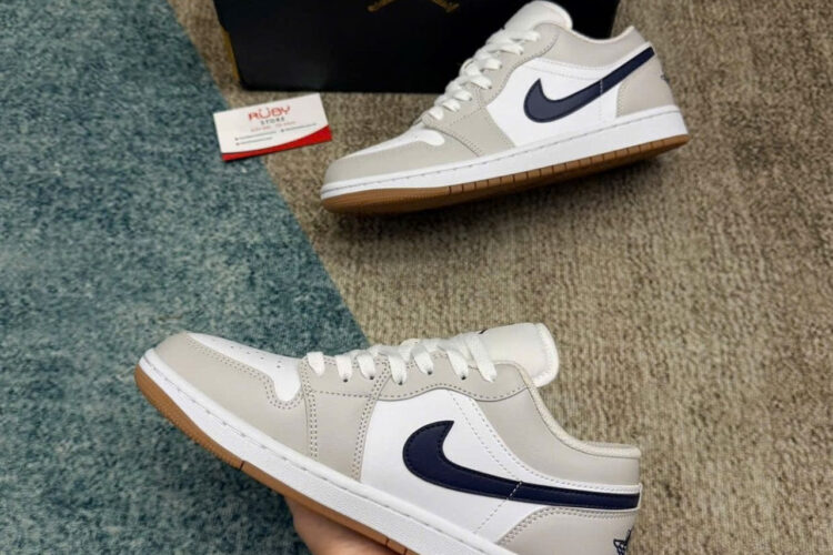 Giày Air Jordan 1 Low Georgetown Màu Xám Trắng Xanh