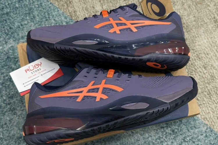 Giày Asics Gel-Resolution X Greyish Purple Nova Orange Tím Cam