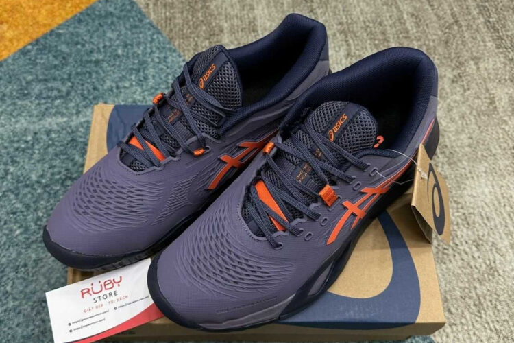 Giày Asics Gel-Resolution X Greyish Purple Nova Orange Tím Cam