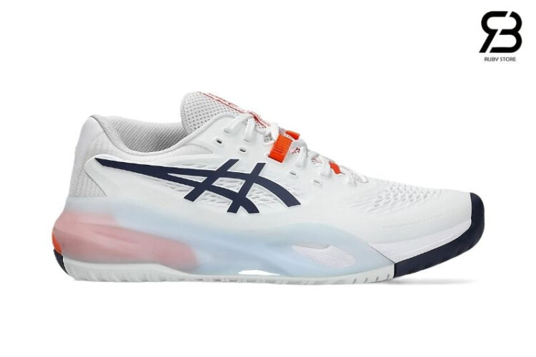 Giày Asics Gel-Resolution X White Indigo Fog Trắng Đen Cam