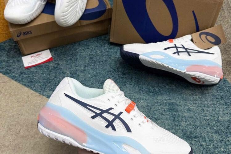 Giày Asics Gel-Resolution X White Indigo Fog Trắng đen cam