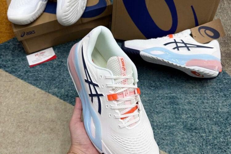 Giày Asics Gel-Resolution X White Indigo Fog Trắng đen cam
