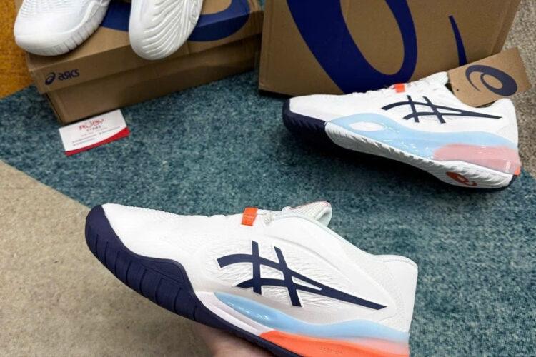 Giày Asics Gel-Resolution X White Indigo Fog Trắng đen cam