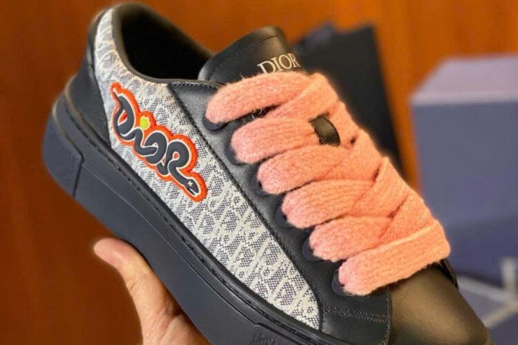 Giày Dior And Kaws B33 Navy Blue Calfskin Xanh