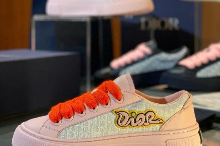 Giày Dior And Kaws B33 Pink Gray Calfskin Hồng Xám