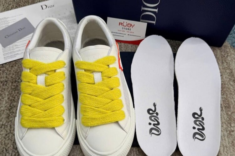 Giày Dior And Kaws B33 White Gray Calfskin Trắng Xám