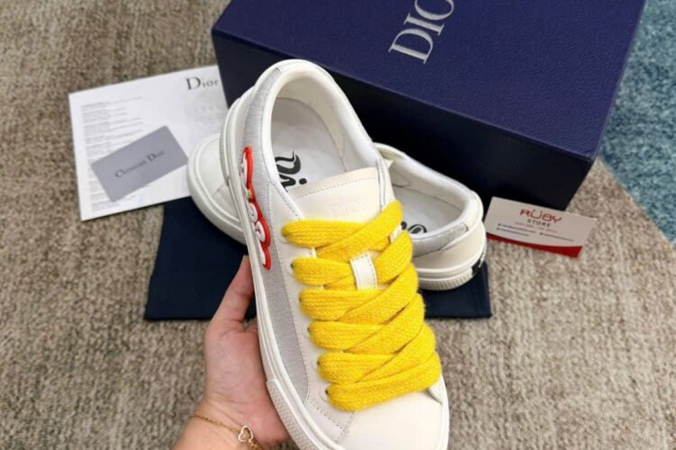 Giày Dior And Kaws B33 White Gray Calfskin Trắng Xám
