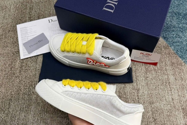 Giày Dior And Kaws B33 White Gray Calfskin Trắng Xám