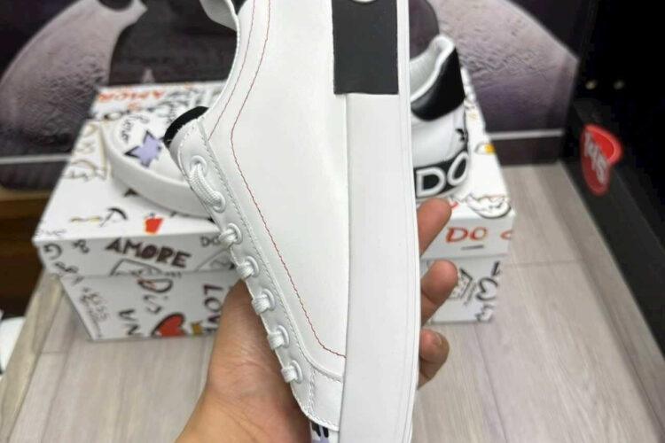 Giày Dolce & Gabbana Portofino Sneaker White Black Crown