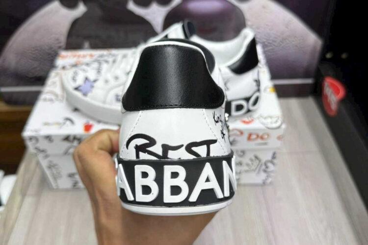 Giày Dolce & Gabbana Portofino Sneaker White Black Crown