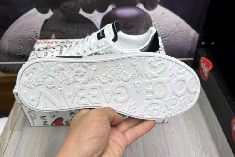Giày Dolce & Gabbana Portofino Sneaker White Black Crown
