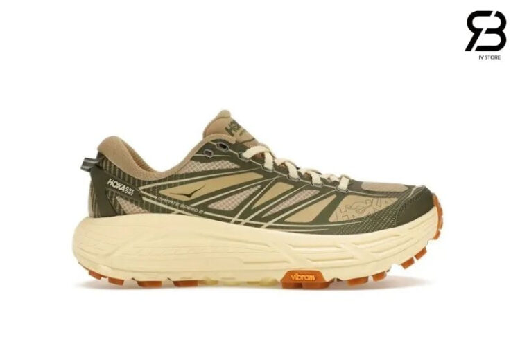 Giày Hoka Mafate Speed 2 End. Overland Chive Flan Màu Be Rêu
