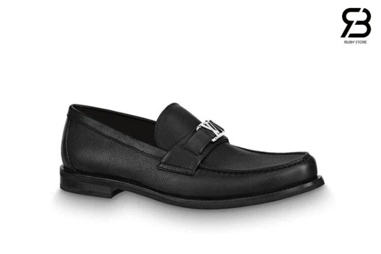 Giày Lười LV Major Loafer Black Grained Calfskin SHW Màu Đen Best Quality