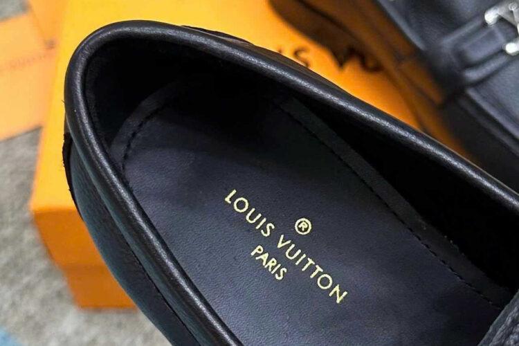 Giày Lười LV Major Loafer Black Grained Calfskin SHW Màu đen
