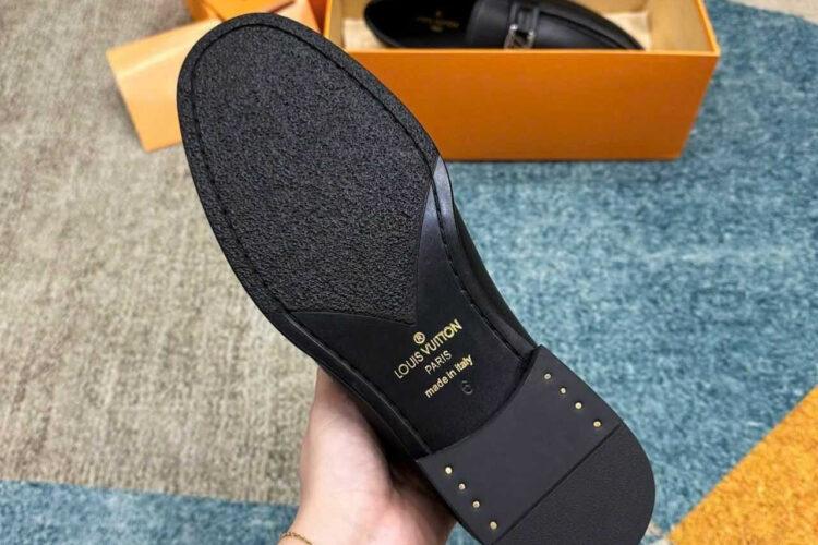 Giày Lười LV Major Loafer Black Grained Calfskin SHW Màu đen