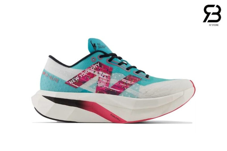 Giày New Balance FuelCell Elite v4 NYC Marathon Xanh Hồng