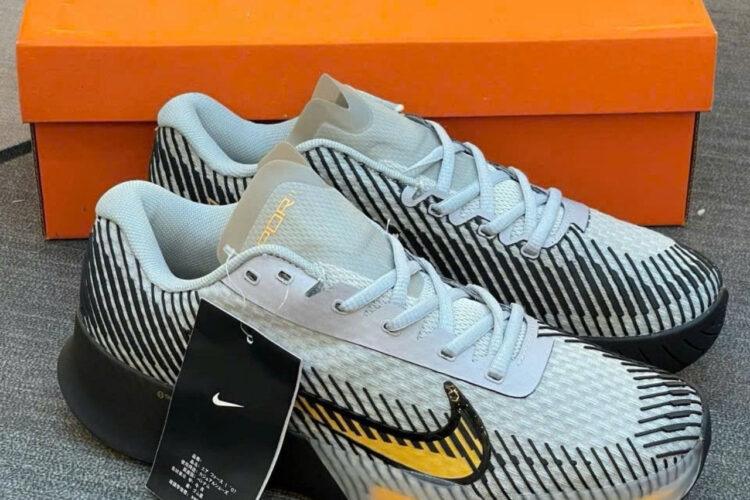 Giày Nike Court Air Zoom Vapor 11 Clay Wolf Grey Laser Orange Xám Vàng