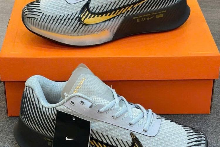 Giày Nike Court Air Zoom Vapor 11 Clay Wolf Grey Laser Orange Xám Vàng