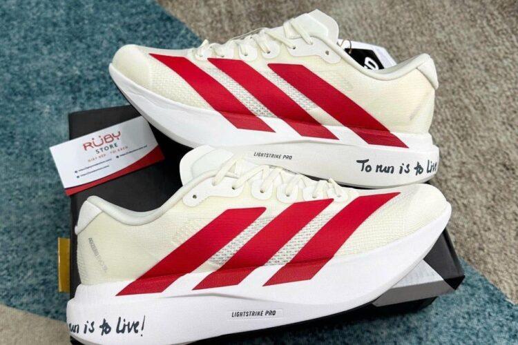 Giày adidas Adizero EVO SL Off White Better Scarlet Kem đỏ