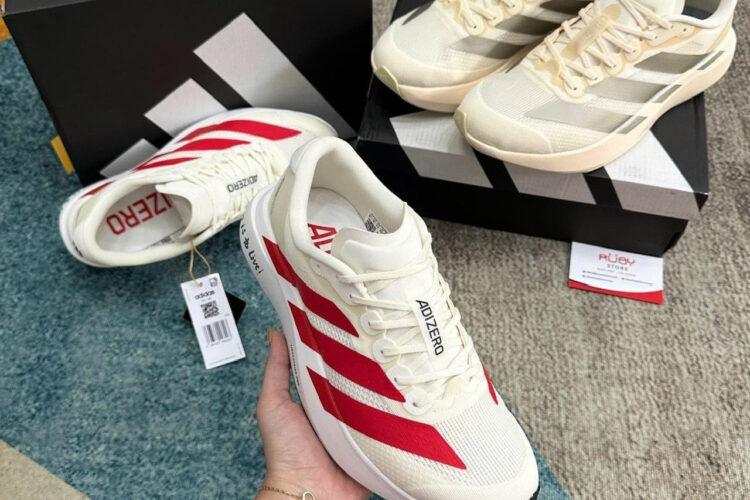 Giày adidas Adizero EVO SL Off White Better Scarlet Kem đỏ