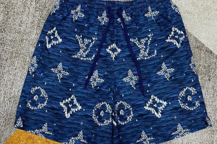 Quần Short LV Printed Monogram Swim Shorts Blue Ocean