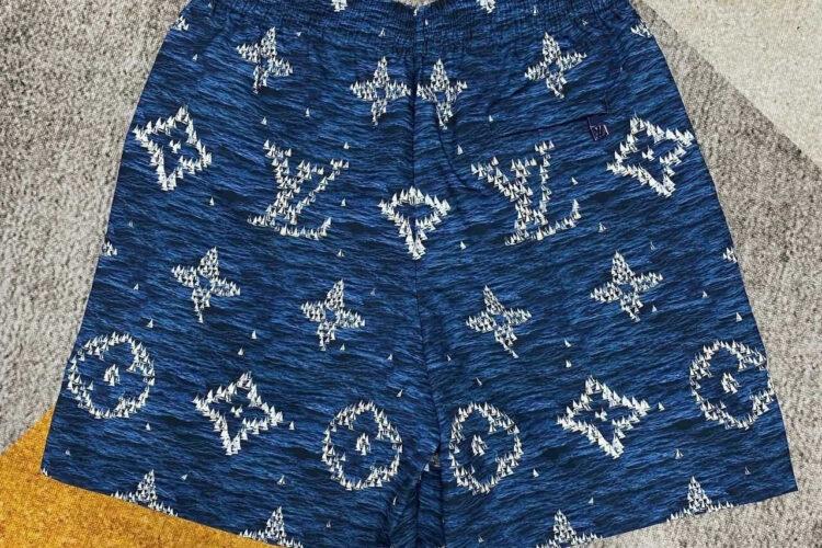 Quần Short LV Printed Monogram Swim Shorts Blue Ocean
