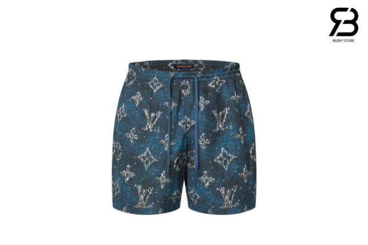 Quần Short LV Printed Monogram Swim Shorts Xanh Dương