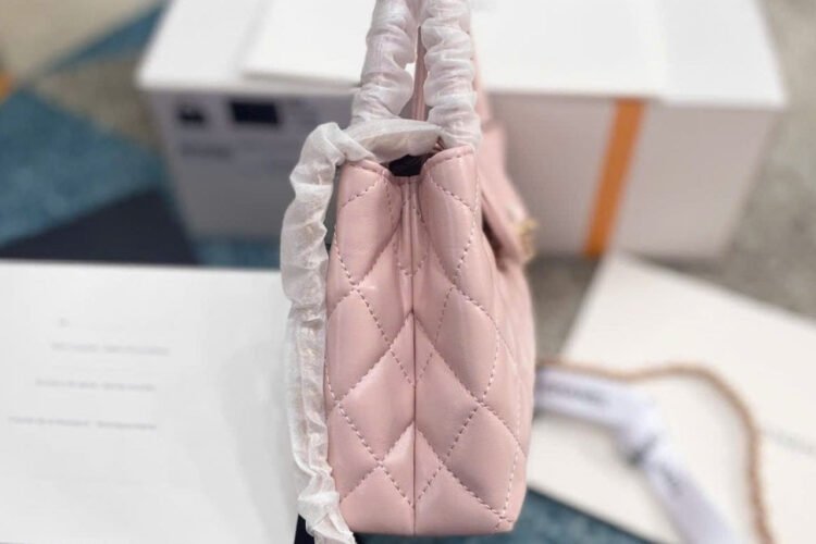 Túi CN 2023 Mini Shopping Kelly Pink Calfskin 19CM Màu Hồng nhạt