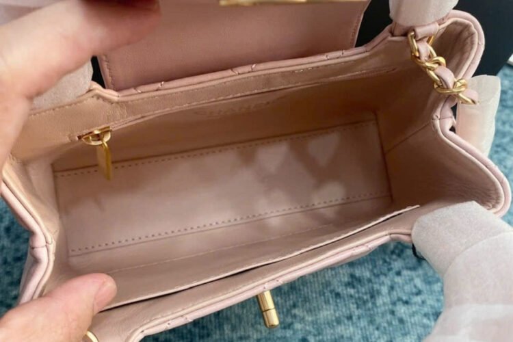 Túi CN 2023 Mini Shopping Kelly Pink Calfskin 19CM Màu Hồng nhạt