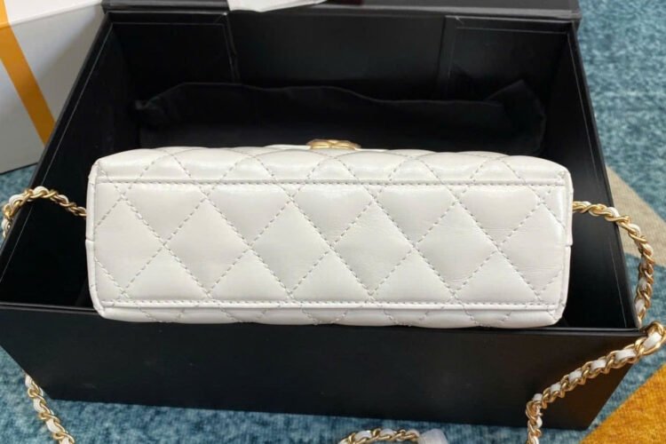 Túi CN 2023 Mini Shopping Kelly White Calfskin Màu Trắng 19CM